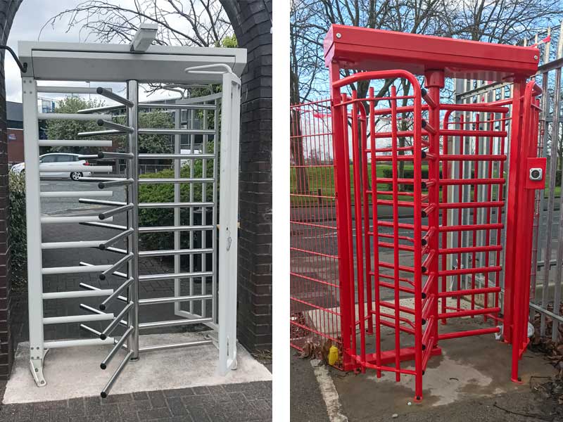 Turnstiles red and silver