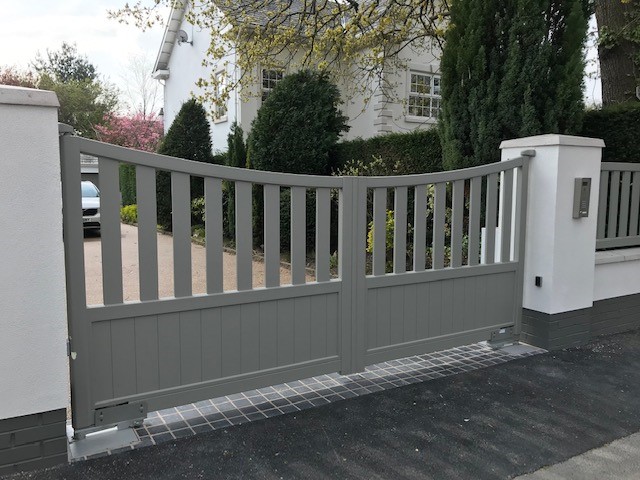 Aluminium Modern Gates Light Grey