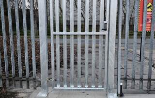TURNSTILES & PEDESTRIAN GATES 15 Galvanised Palisade Pedestrian Gate with coded lock