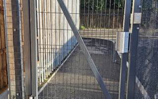 TURNSTILES & PEDESTRIAN GATES 14 Dark Grey Mesh Pedestrian gate with Mag lock and keypad