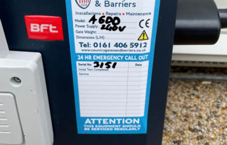 Country Gates handover label